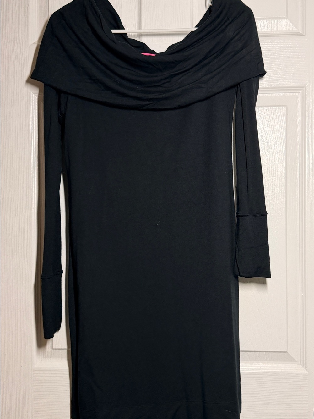 Lilly Pulitzer Black Long-Sleeve Cowl Neck Dress